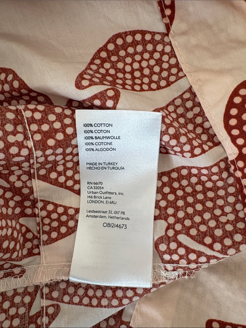 Anthropologie-Somerset Tiered Maxi Dress, Neutral / Rust Dotted Floral print - Picture 5 of 5